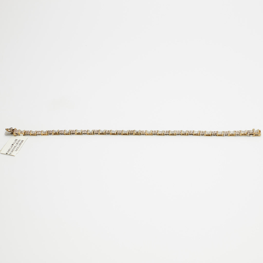 Dual Color Tennis Bracelet (10K White Gold/Gold)