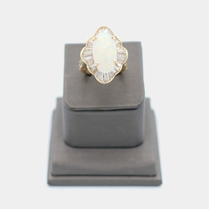 Pre-Owned 14k Yellow Gold Ring w/ Opal and Diamonds | B.G. Loan & Jewelry Co.