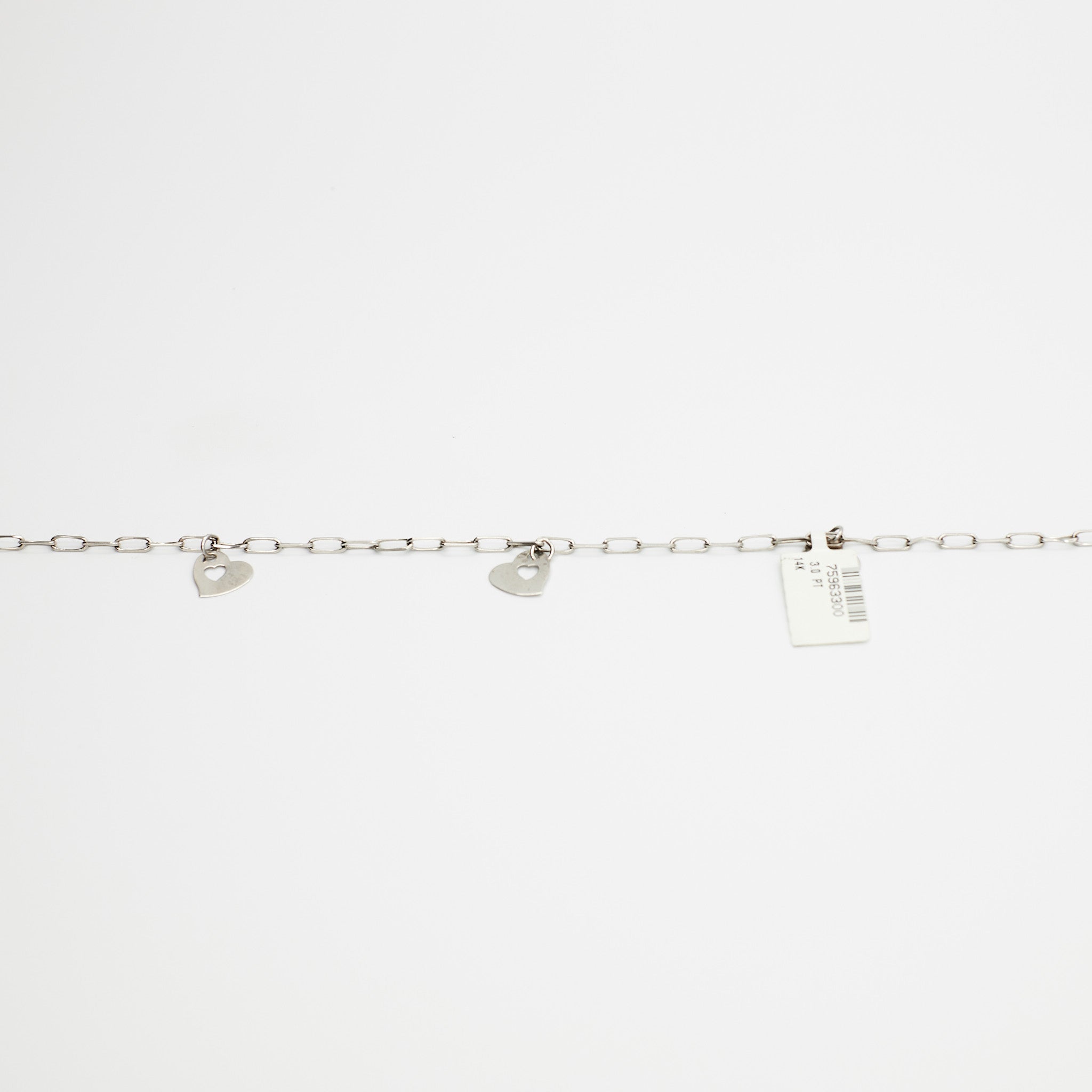 Heart Bracelet (14K White Gold)