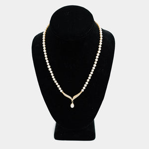 Pre-Owned Pearl Necklace w/ Diamonds and 10K Yellow Gold | B.G. Loan & Jewelry Co.
