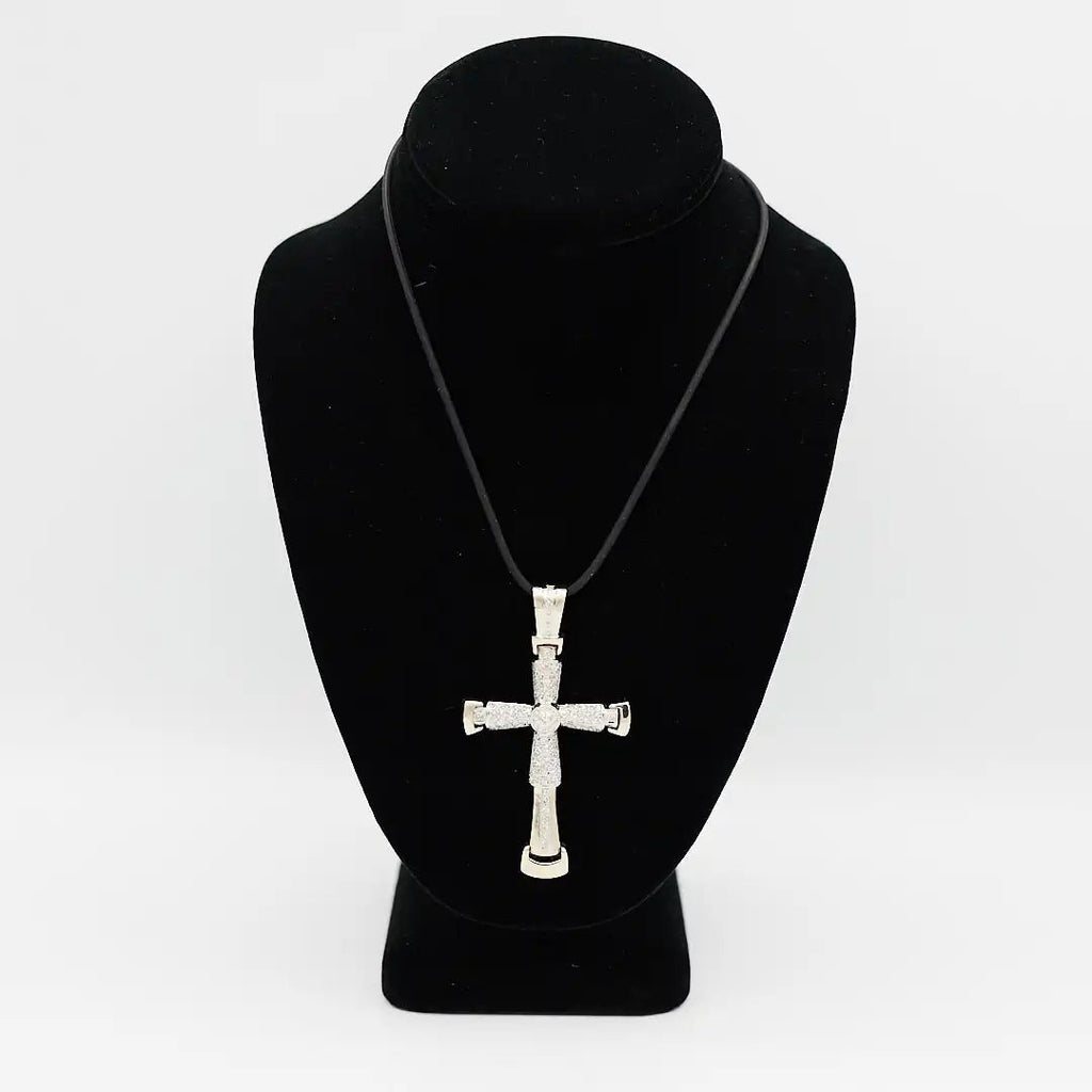 Pre-Owned 14K White Gold Diamond Cross Pendant - 3" | B.G. Loan & Jewelry Co. - B.G. Loan & Jewelry Co.