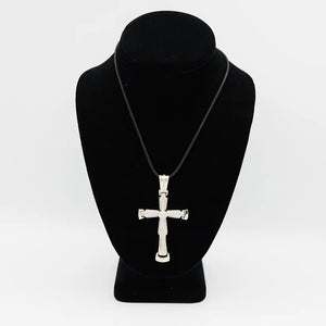 Pre-Owned 14K White Gold Diamond Cross Pendant - 3" | B.G. Loan & Jewelry Co.