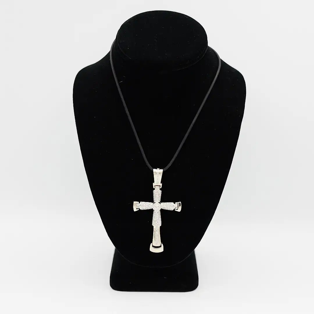Pre-Owned 14K White Gold Diamond Cross Pendant - 3" | B.G. Loan & Jewelry Co. - B.G. Loan & Jewelry Co.
