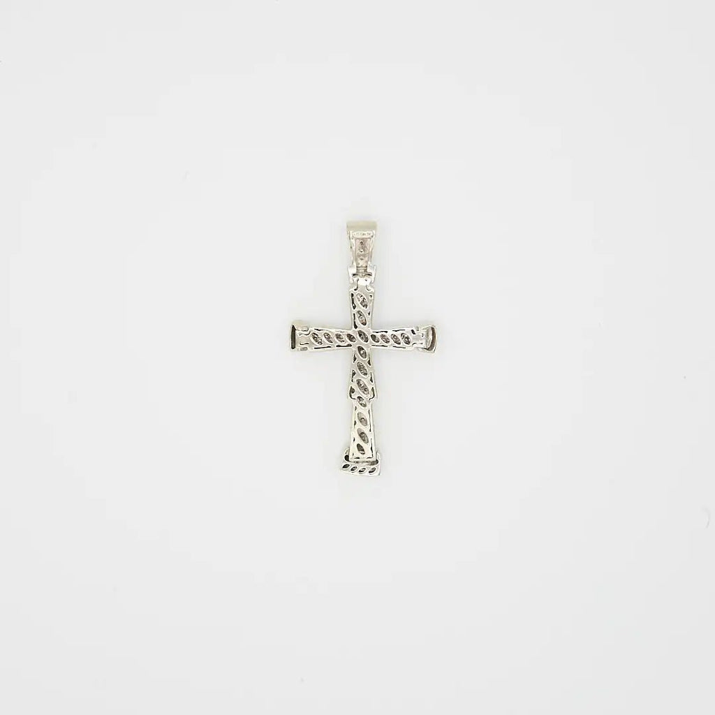 Pre-Owned 14K White Gold Diamond Cross Pendant - 3" | B.G. Loan & Jewelry Co. - B.G. Loan & Jewelry Co.