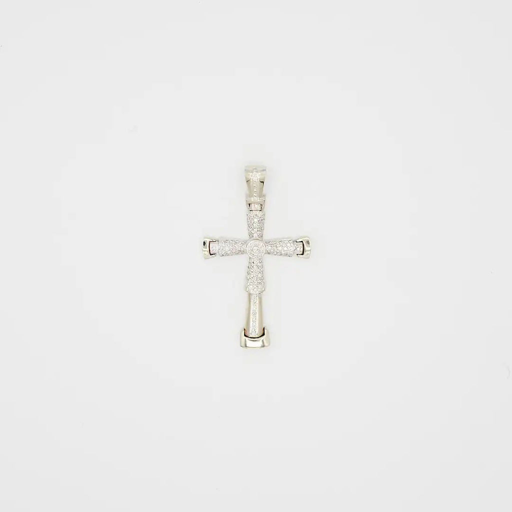 Pre-Owned 14K White Gold Diamond Cross Pendant - 3" | B.G. Loan & Jewelry Co. - B.G. Loan & Jewelry Co.