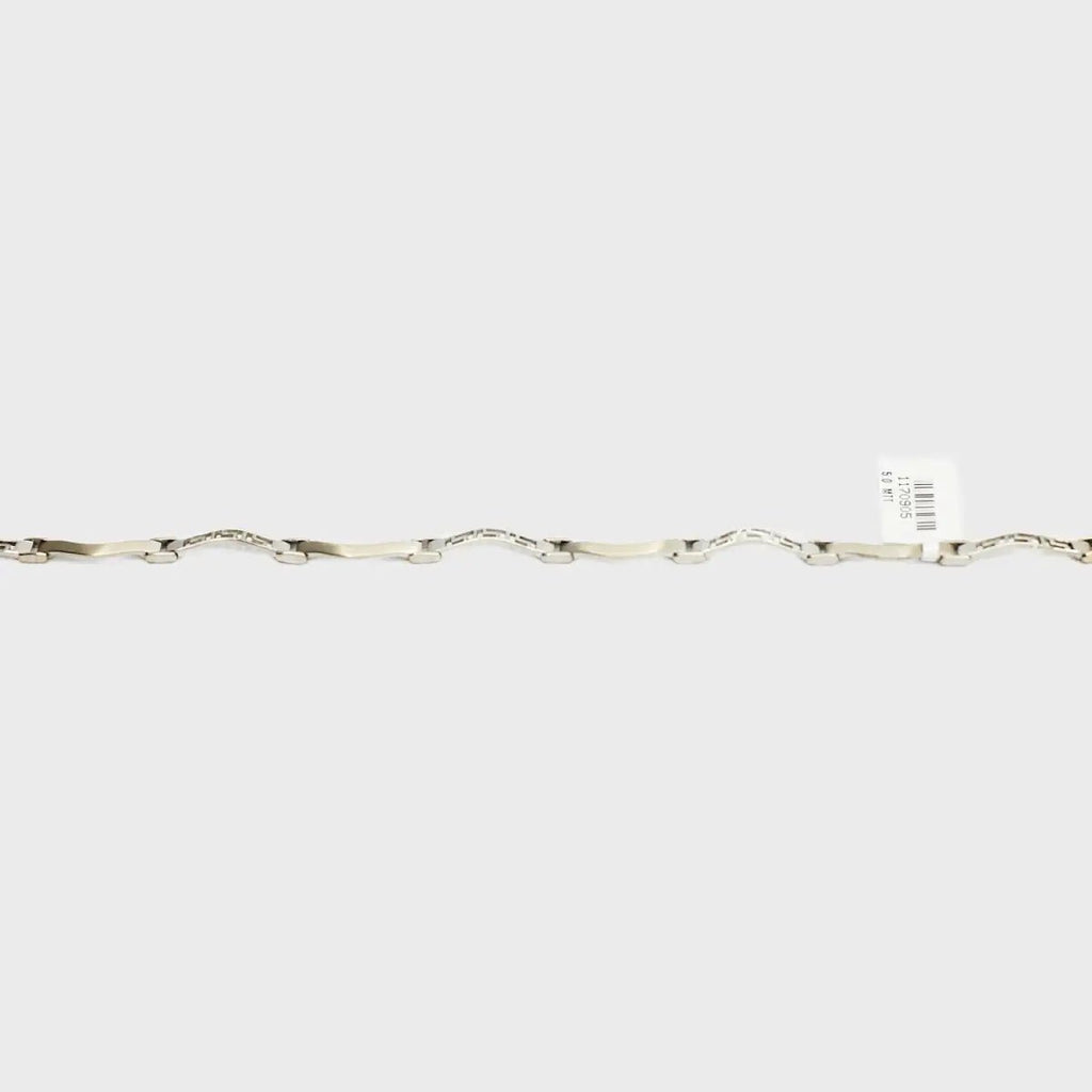 Pre-Owned 14K White Gold Fancy Link Bracelet - 7.5" | B.G. Loan & Jewelry Co. - B.G. Loan & Jewelry Co.