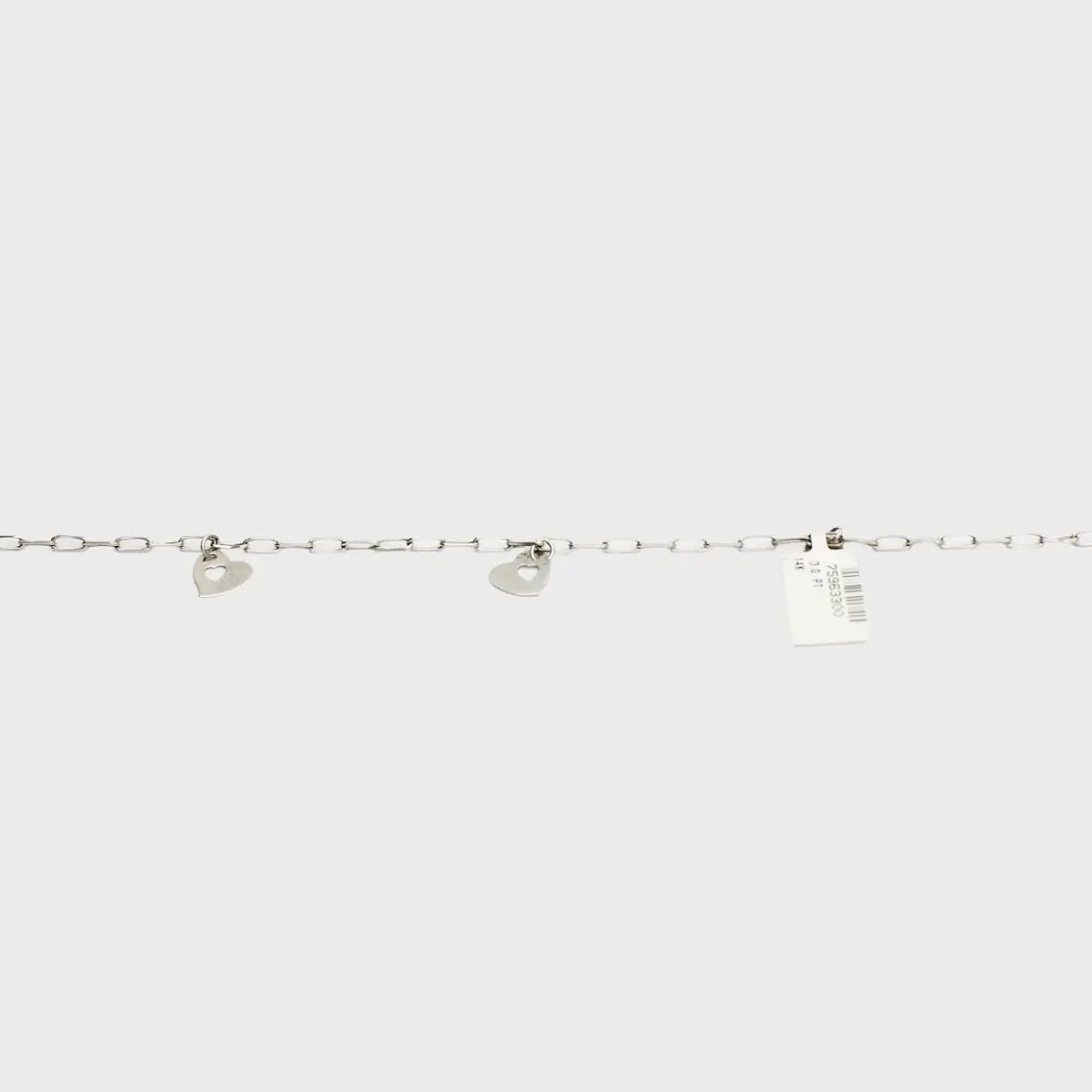 Pre-Owned 14K White Gold Heart Charm Bracelet - 9.25" | B.G. Loan & Jewelry Co. - B.G. Loan & Jewelry Co.
