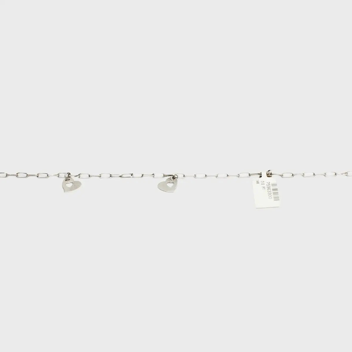 Pre - Owned 14K White Gold Heart Charm Bracelet - 9.25" | B.G. Loan & Jewelry Co. - B.G. Loan & Jewelry Co.