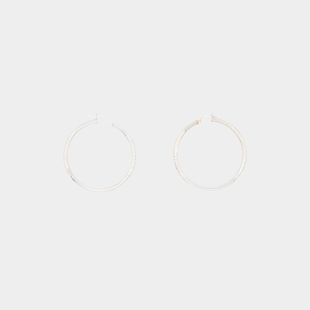 Pre-Owned 14K White Gold Hoop Earrings - O/S | B.G. Loan & Jewelry Co. - B.G. Loan & Jewelry Co.