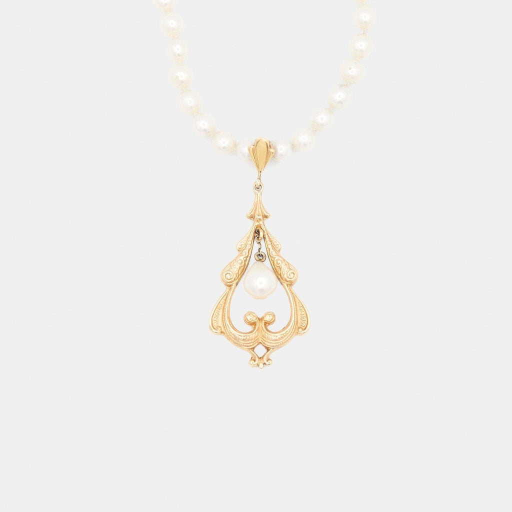 Pre-Owned 14K Yellow Gold Pearl Necklace - 18.5" | B.G. Loan & Jewelry Co. - B.G. Loan & Jewelry Co.