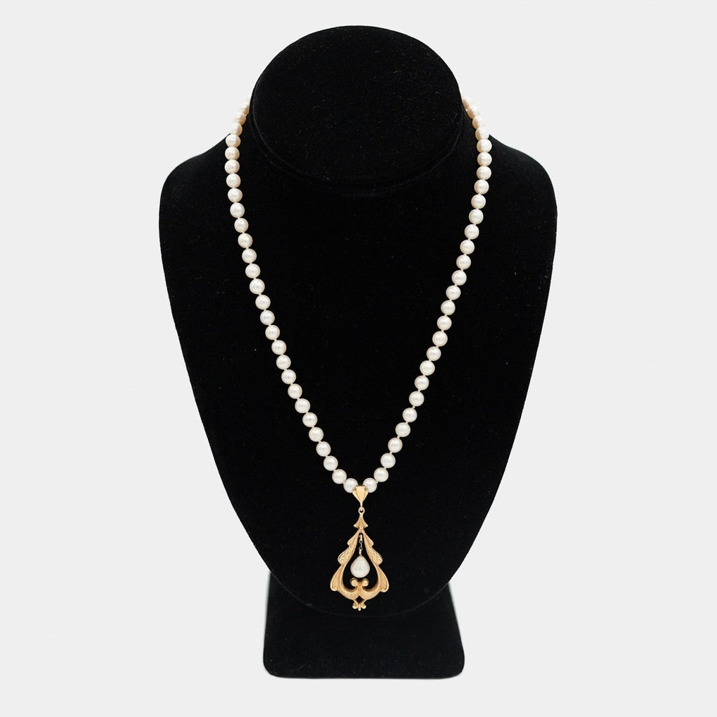 Pre-Owned 14K Yellow Gold Pearl Necklace - 18.5" | B.G. Loan & Jewelry Co. - B.G. Loan & Jewelry Co.