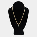 Pre - Owned 14K Yellow Gold White Diamond/Green Stone Necklace - 17.25" | B.G. Loan & Jewelry Co. - B.G. Loan & Jewelry Co.