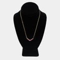 Pre - Owned 14K Yellow Gold White Diamond/Red Stones Necklace - 17.5" | B.G. Loan & Jewelry Co. - B.G. Loan & Jewelry Co.