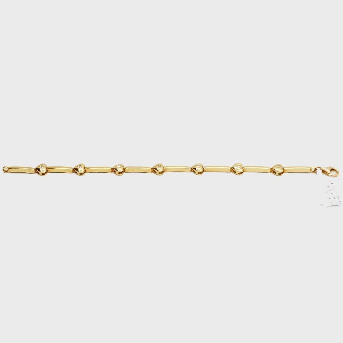 Pre - Owned 18K Gold Diamond Heart Bracelet - 7.25" | B.G. Loan & Jewelry Co. - B.G. Loan & Jewelry Co.