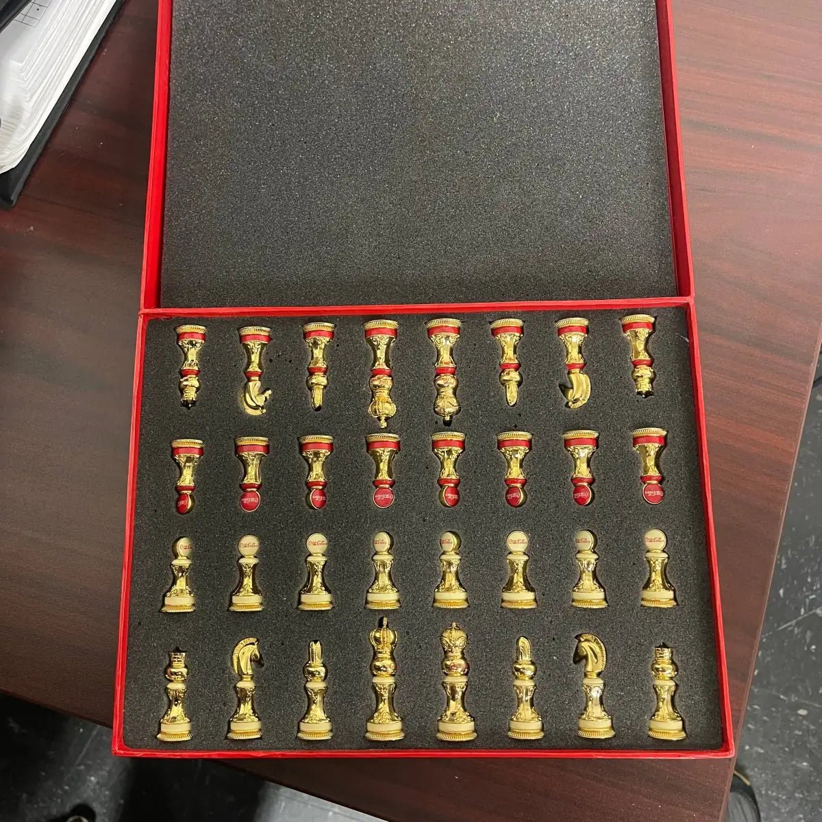 Pre-Owned Coca-Cola Stained Glass Chess Set by Franklin Mint | B.G. Loan & Jewelry Co. - B.G. Loan & Jewelry Co.