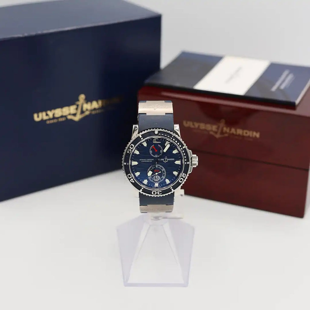 Pre - Owned Ulysse Nardin Limited Edition Maxi Marine Driver Blue Surf (263 - 36) Stainless Steel 43mm Automatic Men's Watch - B.G. Loan & Jewelry Co. - B.G. Loan & Jewelry Co.